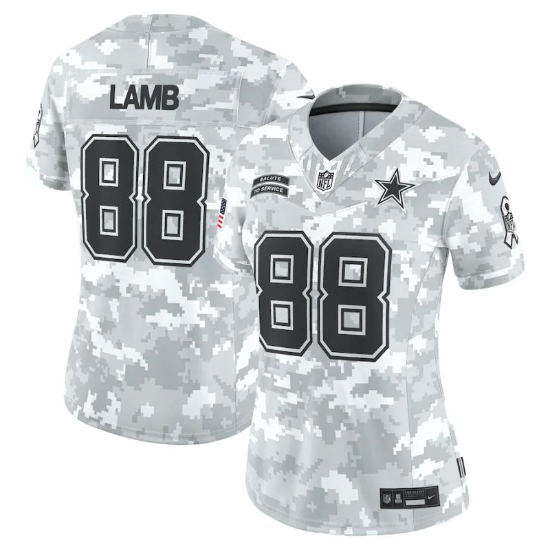 Women Dallas Cowboys 88 CeeDee Lamb Nike Arctic Camo 2024 Salute to Service Limited NFL Jersey